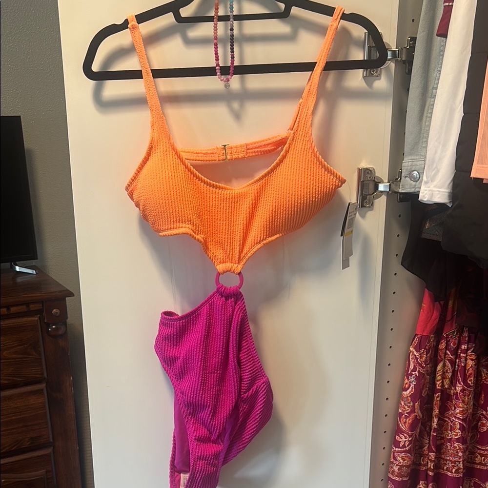 Vibrant Orange and Pink swimwear